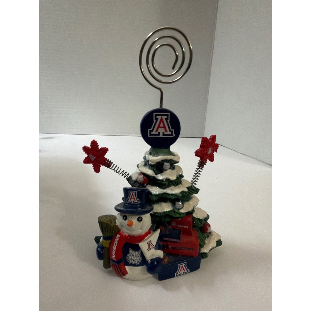 Arizona Wildcats Snowman Christmas Tree Photo Card Holder NCAA Holiday Decor